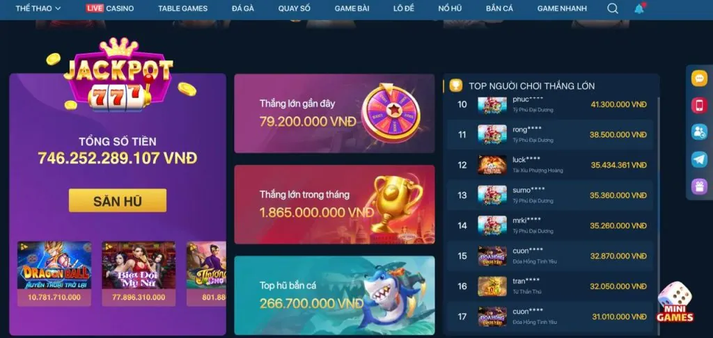 Đa dạng trò chơi nổ hũ tại 88â link vào